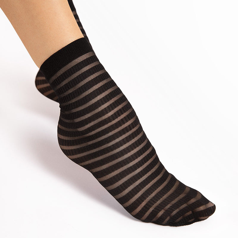 
                      
                        Fiore IZZY Sheer Stripe Ankle Socks
                      
                    