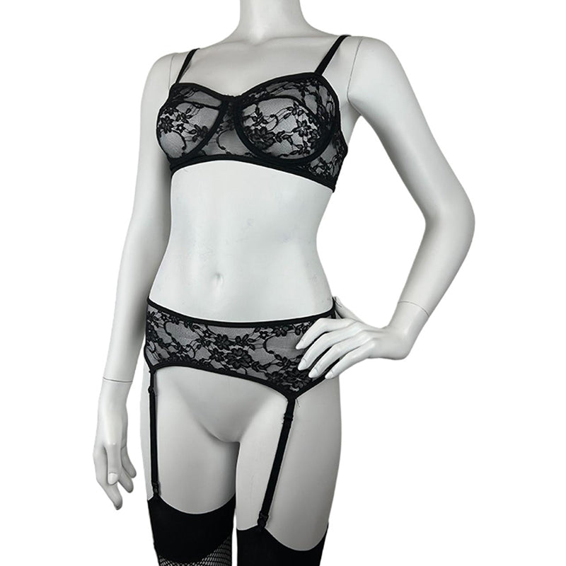 
                      
                        Forplay 2 Piece Lace Bra & Garter Set
                      
                    