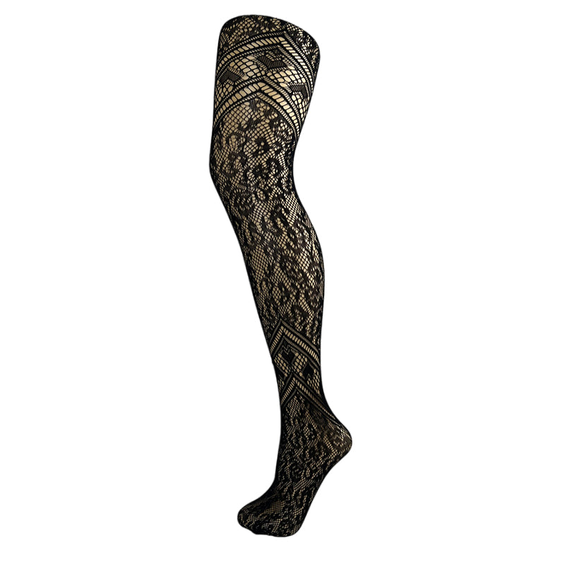 LeggsofLondon Leopard Print Fishnet Tights