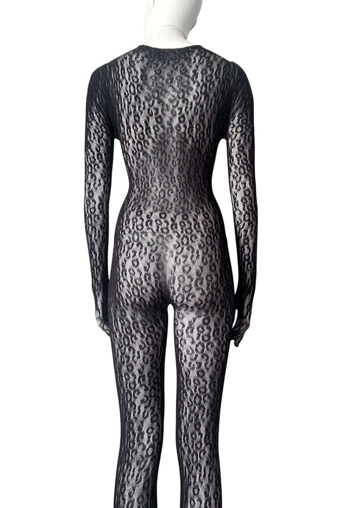 
                      
                        MUSE Gloved Woven Fishnet Leopard Print Catsuit
                      
                    