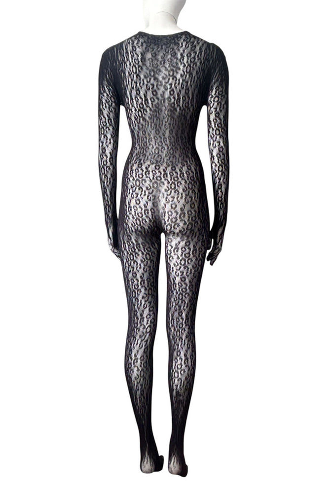 
                      
                        MUSE Gloved Woven Fishnet Leopard Print Catsuit
                      
                    