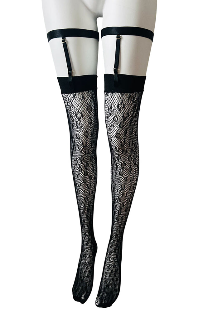 
                      
                        Plain Top Leopard Print Fishnet Stockings
                      
                    