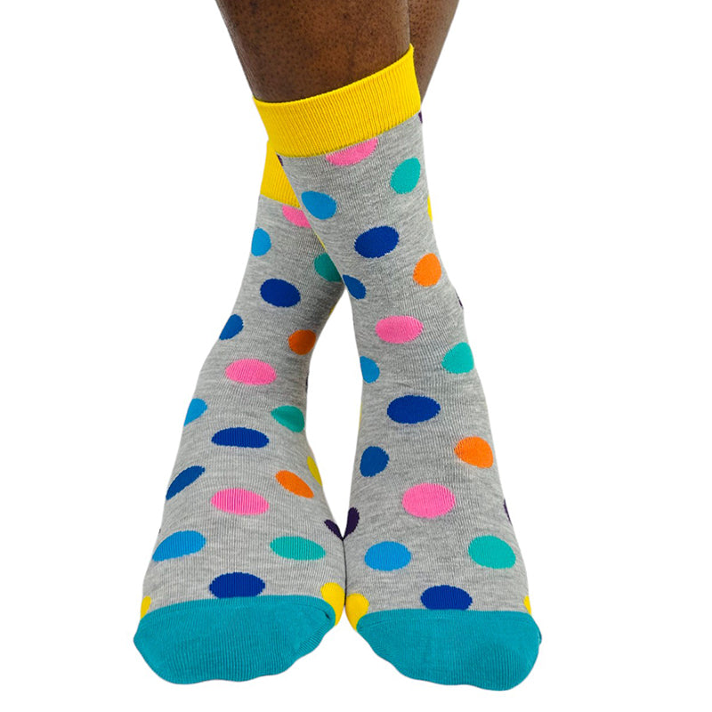 Luv Socks Men's Cotton Blend Big Spot Crew Socks