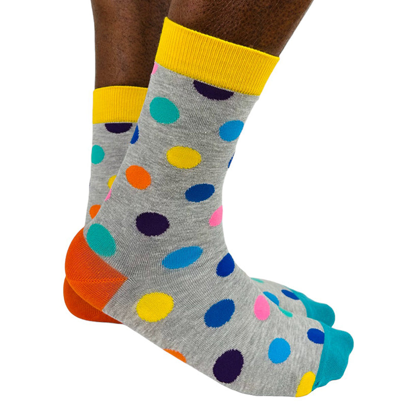 Luv Socks Men's Cotton Blend Big Spot Crew Socks