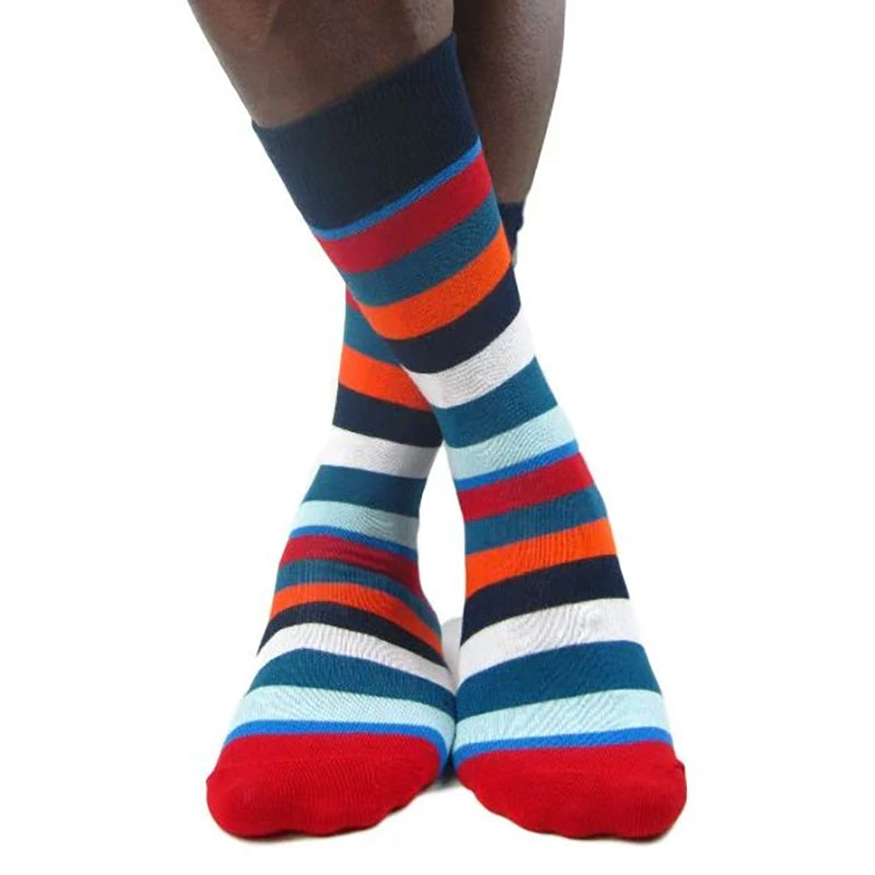 Luv Socks Men's Cotton Blend Stripe Socks