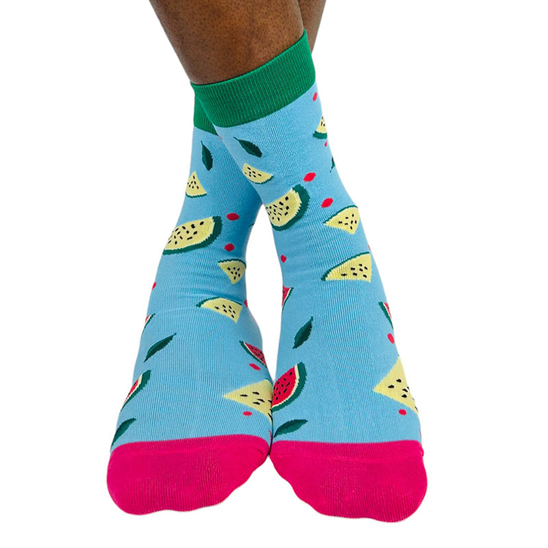 Men's Cotton Blend Watermelon Slices Crew Socks