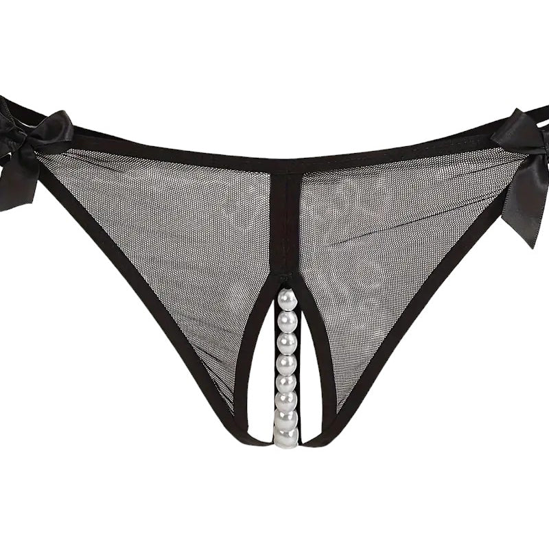 
                      
                        Crotchless Mesh Pearl Bead G-String Thong
                      
                    