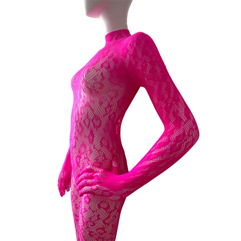 
                      
                        KITTY Gloved Woven Fishnet Leopard Print Bodystocking
                      
                    