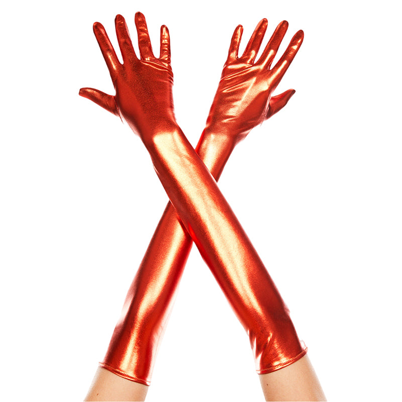 Music Legs Long Metallic Gloves