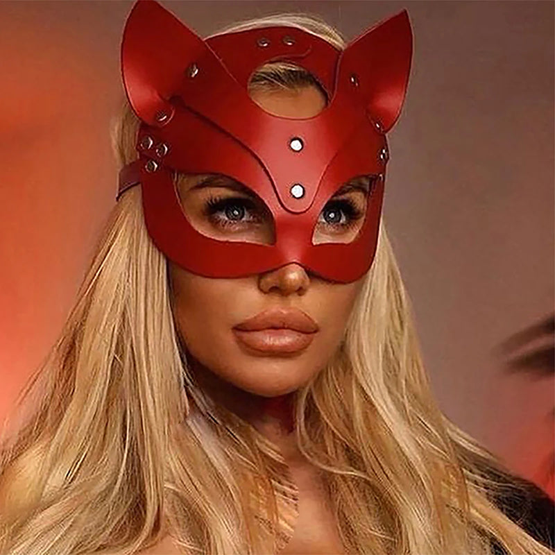 
                      
                        Naughty Kitty Vegan Leather Stud Cat Mask
                      
                    