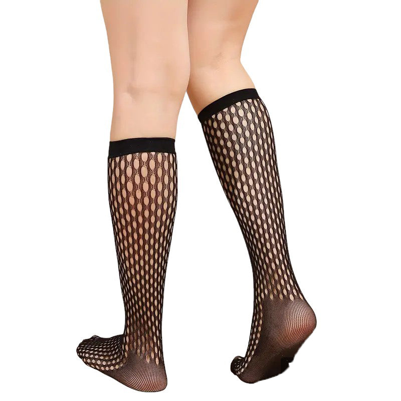 Soft Stretch Ring Net Knee High Socks