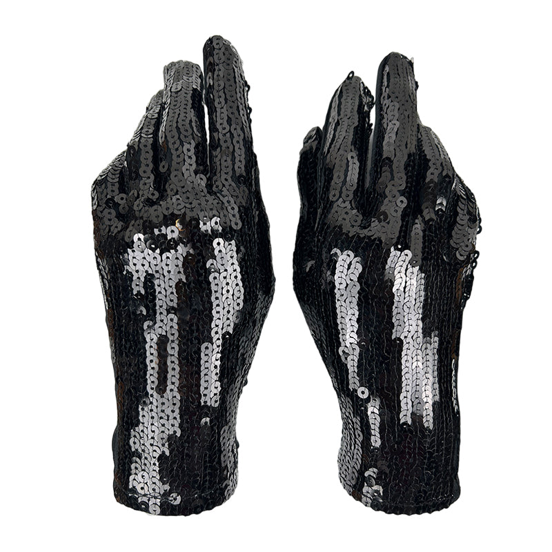 Wrist Length Sequin Gloves