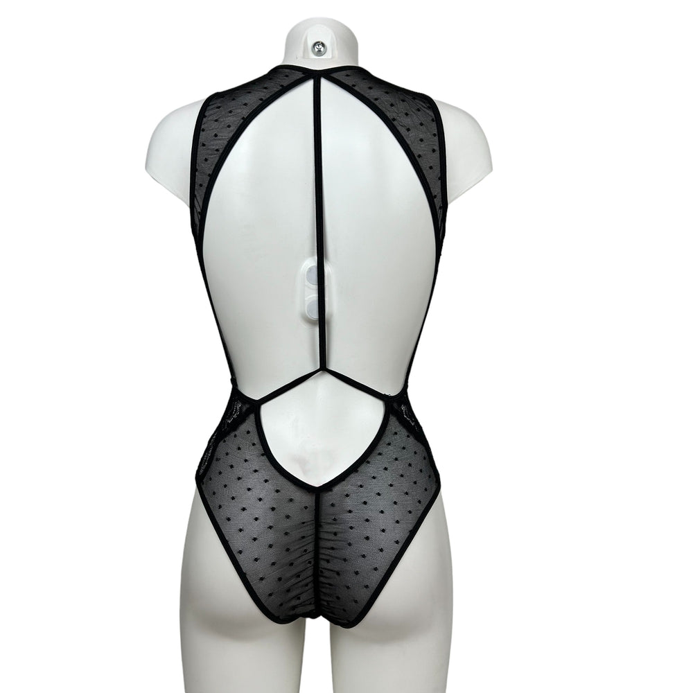 
                      
                        Leg Avenue Swiss Dot & Lace Sheer Keyhole Teddy
                      
                    