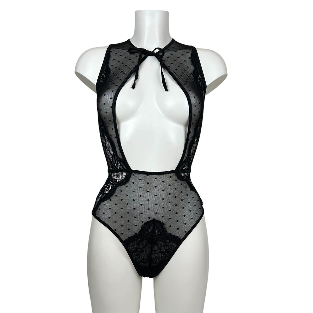 
                      
                        Leg Avenue Swiss Dot & Lace Sheer Keyhole Teddy
                      
                    