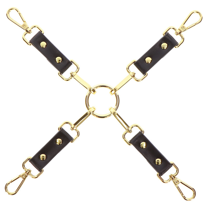 TABOOM Vogue Gold Studded PU Hogtie