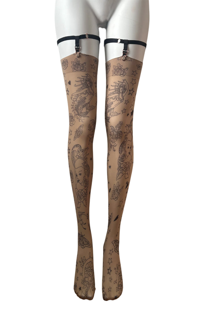 
                      
                        70 Denier Opaque Tattoo Print Stockings
                      
                    