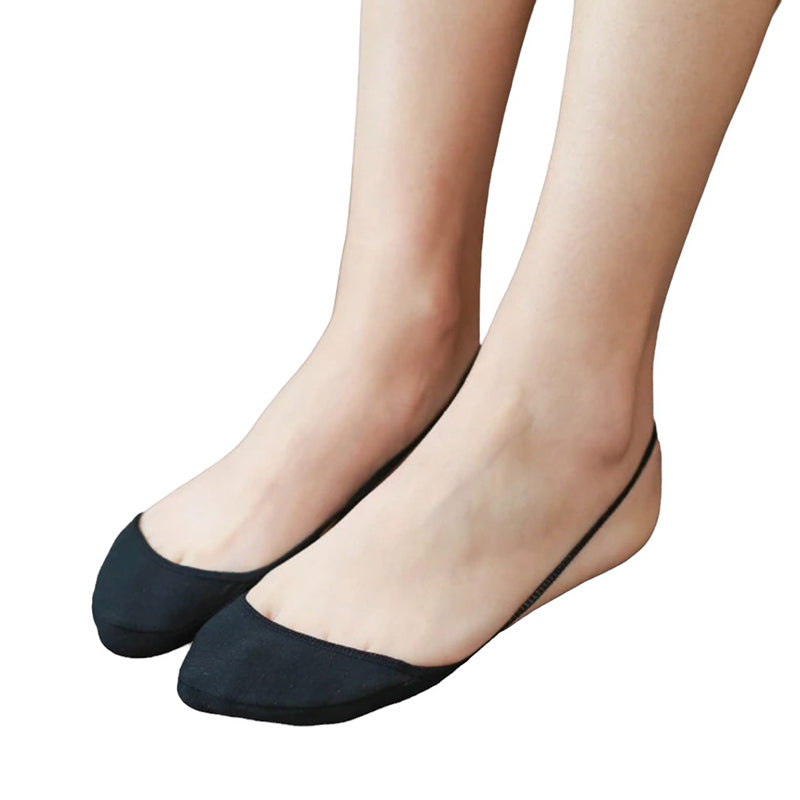 Solid Low Cut Sling Back Toe Cover Footsies