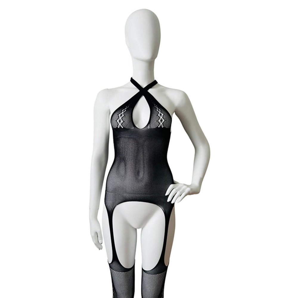 TWIST Cross Front Suspender Bodystocking