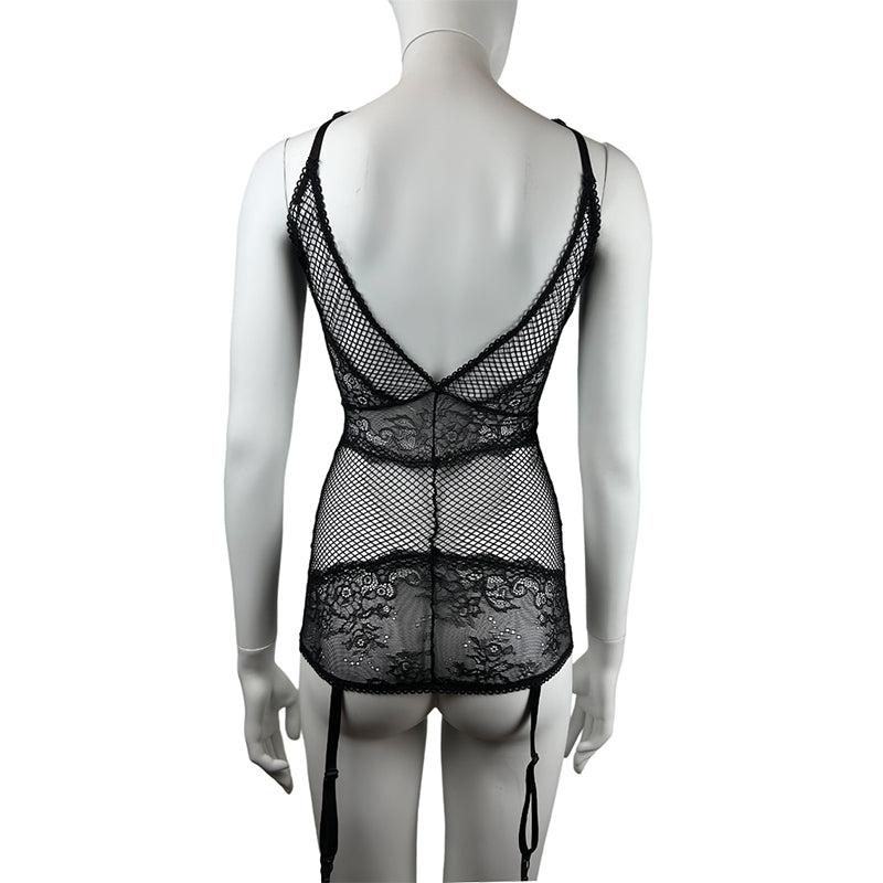 
                      
                        ForPlay Deep V Fishnet & Lace Suspender Teddy
                      
                    