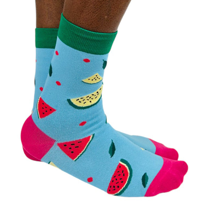 Men's Cotton Blend Watermelon Slices Crew Socks