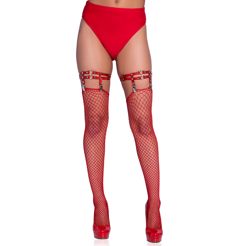 Leg Avenue Iridescent Heart Garter Suspenders