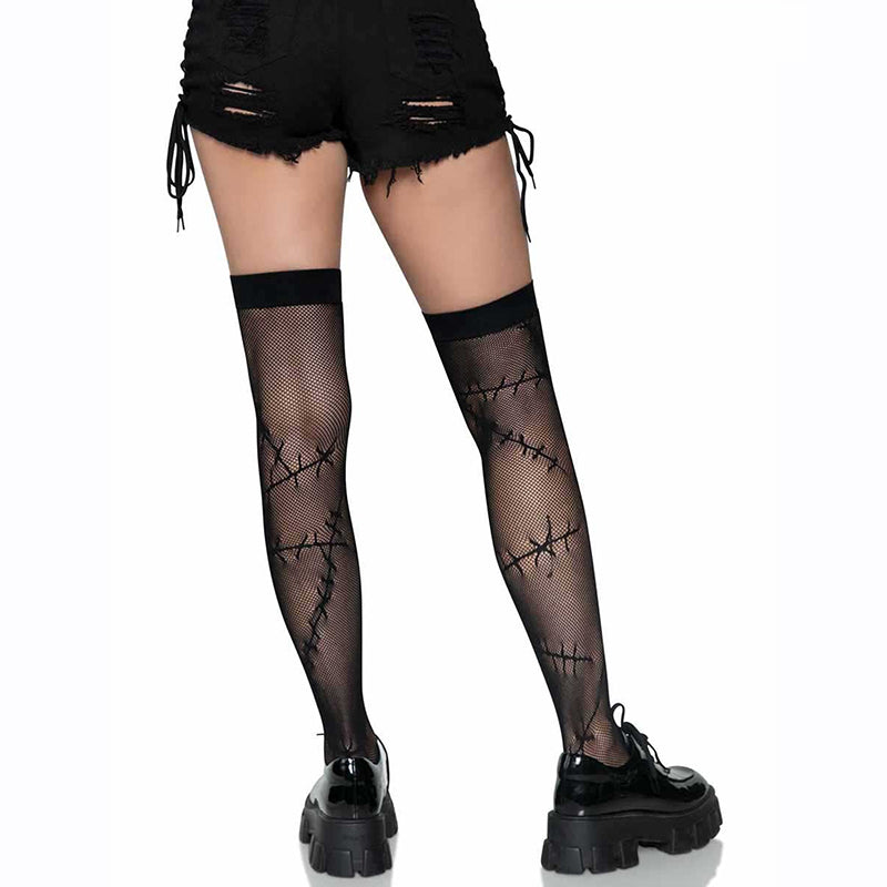 Leg Avenue Stitched Up Fishnet Thigh Highs