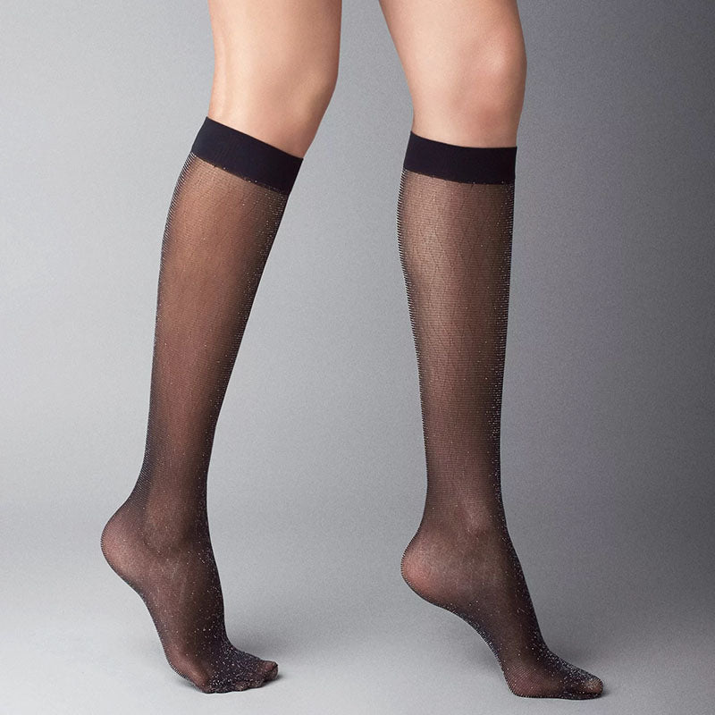 Veneziana Rombini Diamond Lurex Knee High Socks