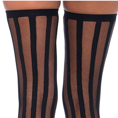 
                      
                        Leg Avenue Sheer Plain Top Stripe Thigh High - Leggsbeautiful
                      
                    