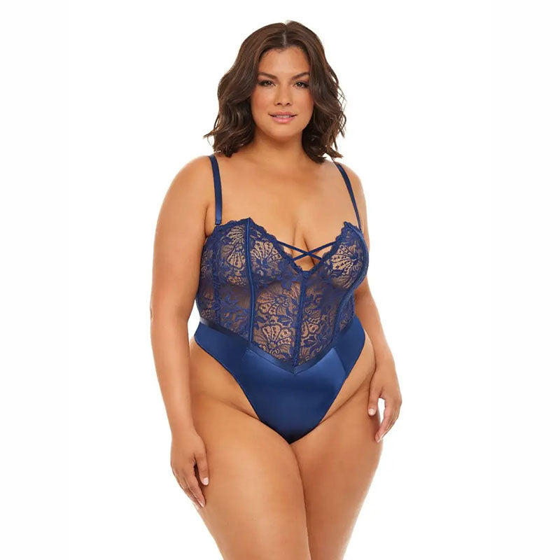 OH LÀ LÀ CHÉRI Curve Andie Lace & Mesh Teddy