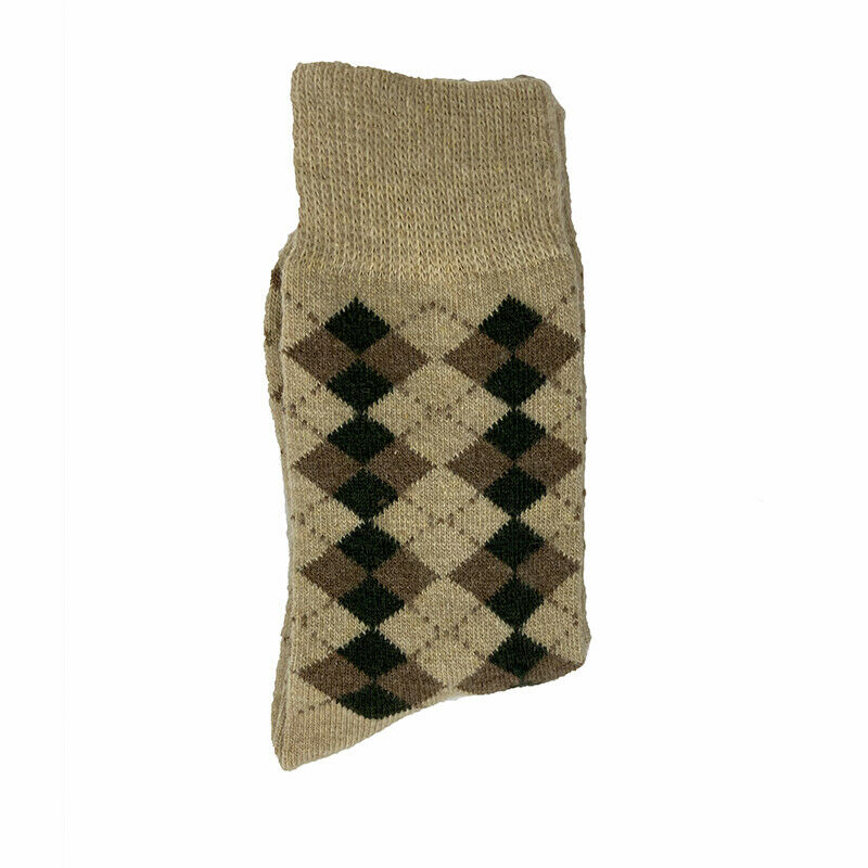 Soft Acrylic Wooly Mini Argyle Ankle Socks