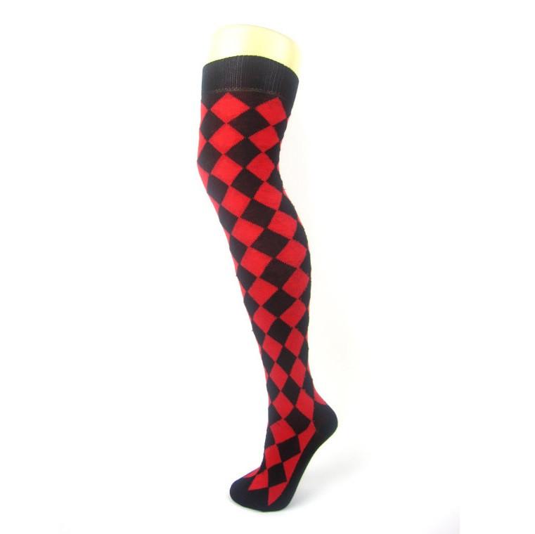 
                      
                        Cotton Blend Harlequin Diamond Over The Knee Socks - Leggsbeautiful
                      
                    