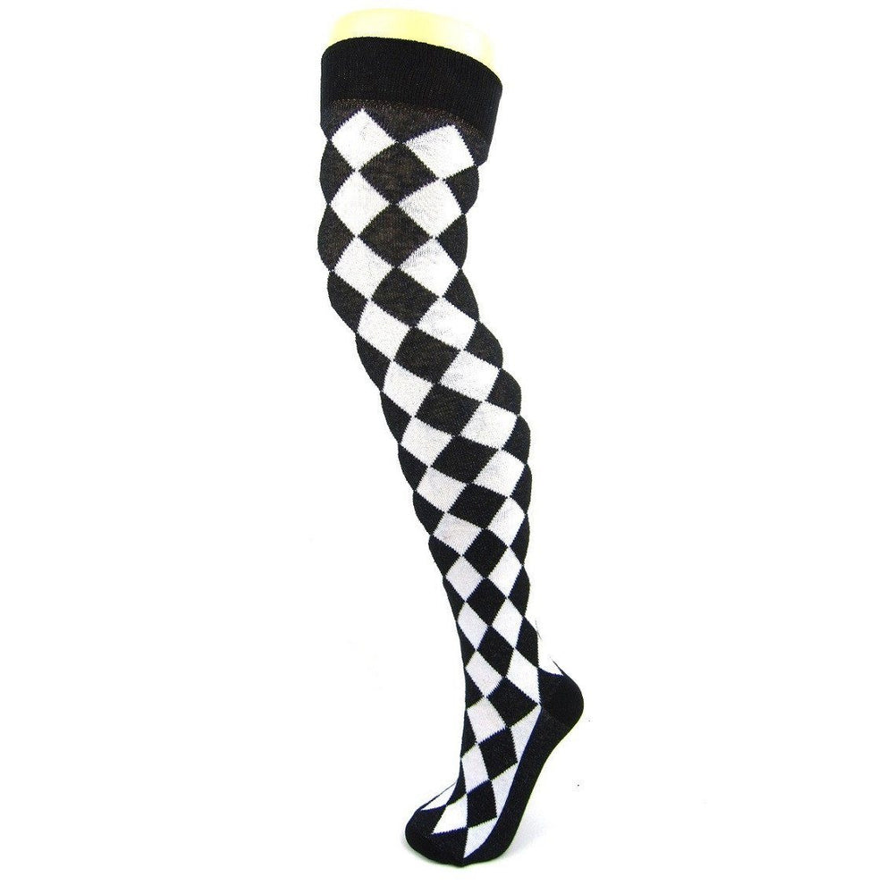 
                      
                        Cotton Blend Harlequin Diamond Over The Knee Socks - Leggsbeautiful
                      
                    