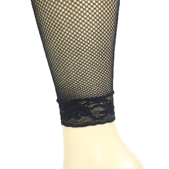 Value Footless Fishnet Tights with Lace Trim