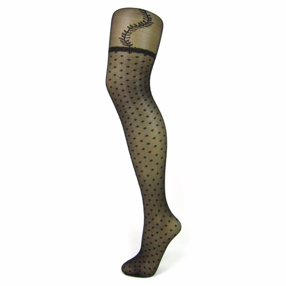 Grace Mock Stocking Tights With Diamond Spot Pattern - Leggsbeautiful