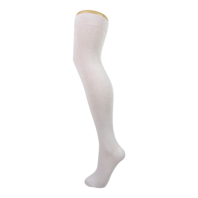 Plain Cotton Blend Over The Knee Socks - Leggsbeautiful