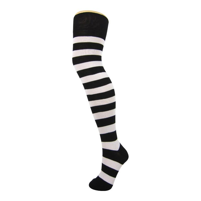 
                      
                        Soft Knit Cotton Blend Wide Stripe Over The Knee Socks - Leggsbeautiful
                      
                    