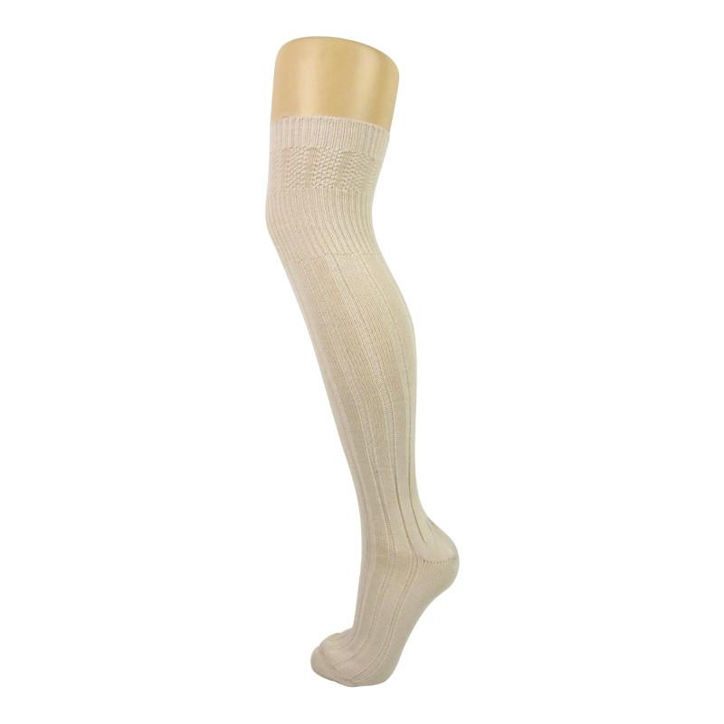 Soft Wool/Acrylic Blend Ribbed Knit Over The Knee Socks - Leggsbeautiful