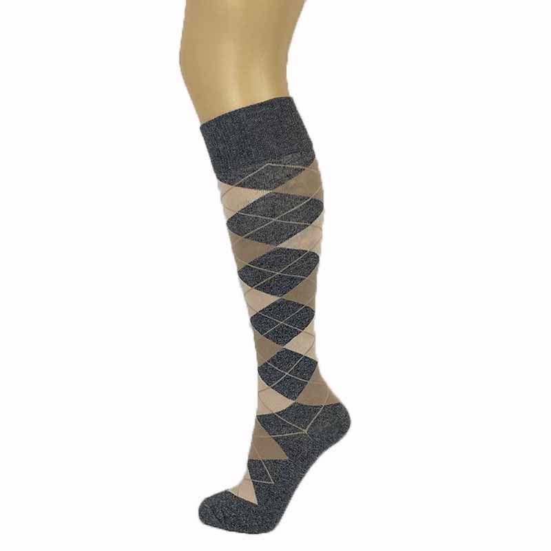 Milena Cotton Blend Argyle Knee High Socks