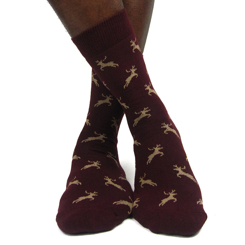 Men's Cotton Blend Stag Reindeer Ankle Socks - Leggsbeautiful