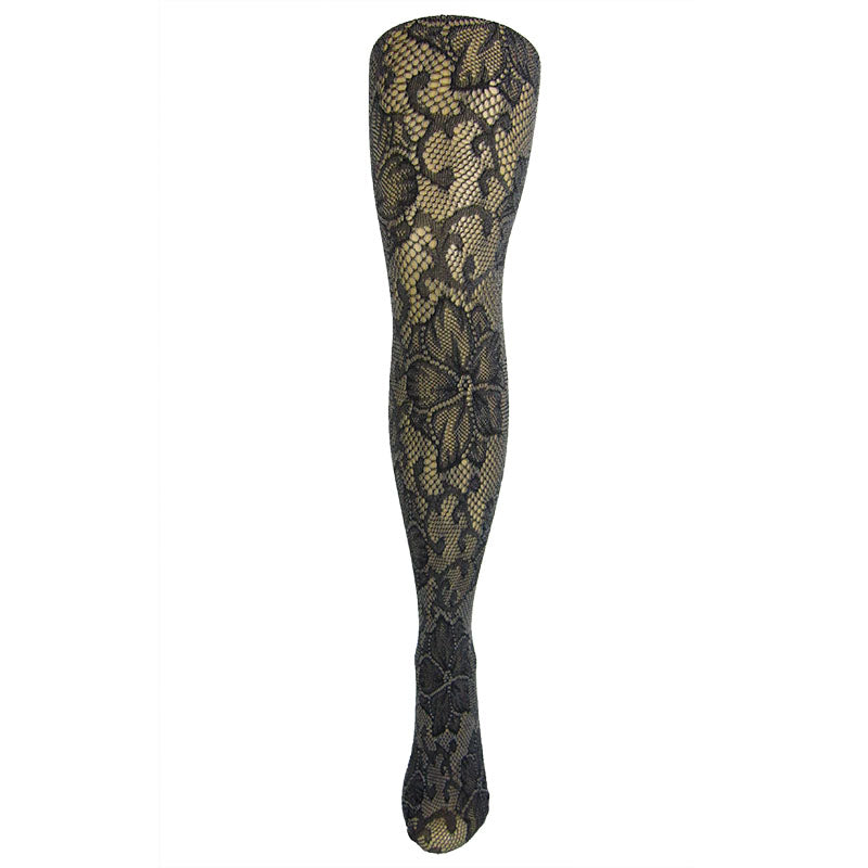 Bold Floral Pattern Soft Stretch Fishnet Tights - Leggsbeautiful