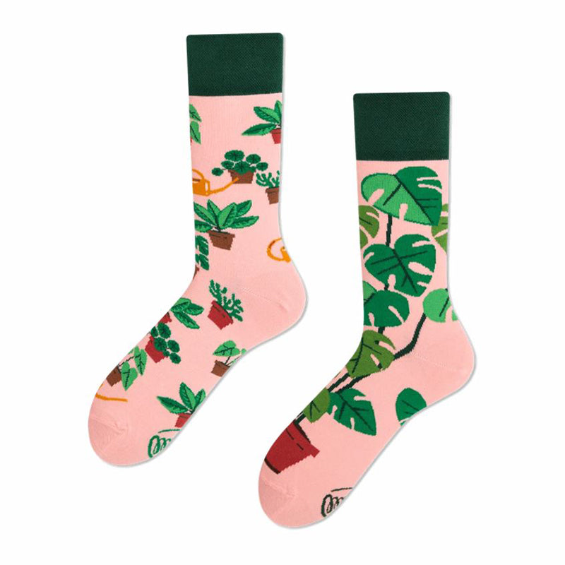 Many Mornings Cotton MisMatch Plant Lover Unisex Socks