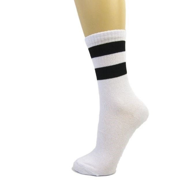 Two Stripe Athletic Style Ankle Socks - Leggsbeautiful