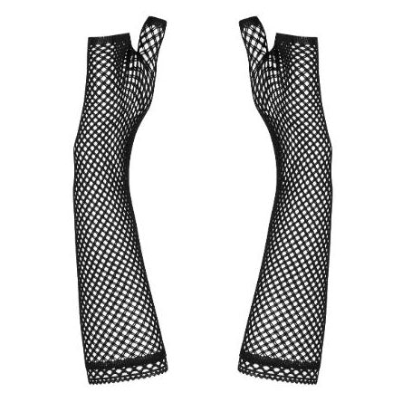 Obsessive Darkie Elbow Length Fingerless Net Gloves