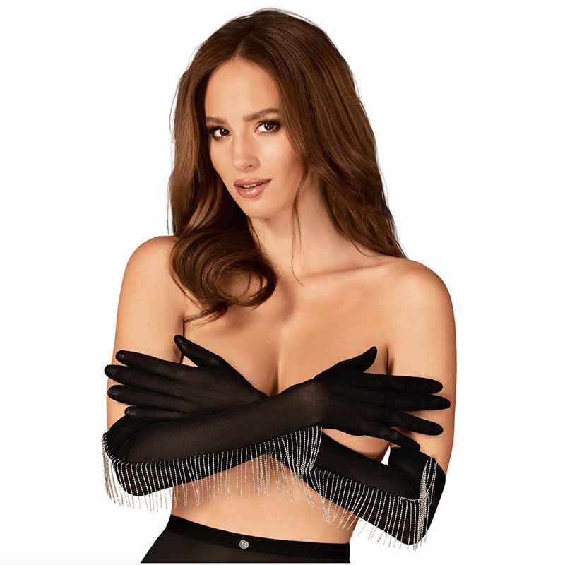 Obsessive Milladis Chain Fringed Elbow Length Gloves