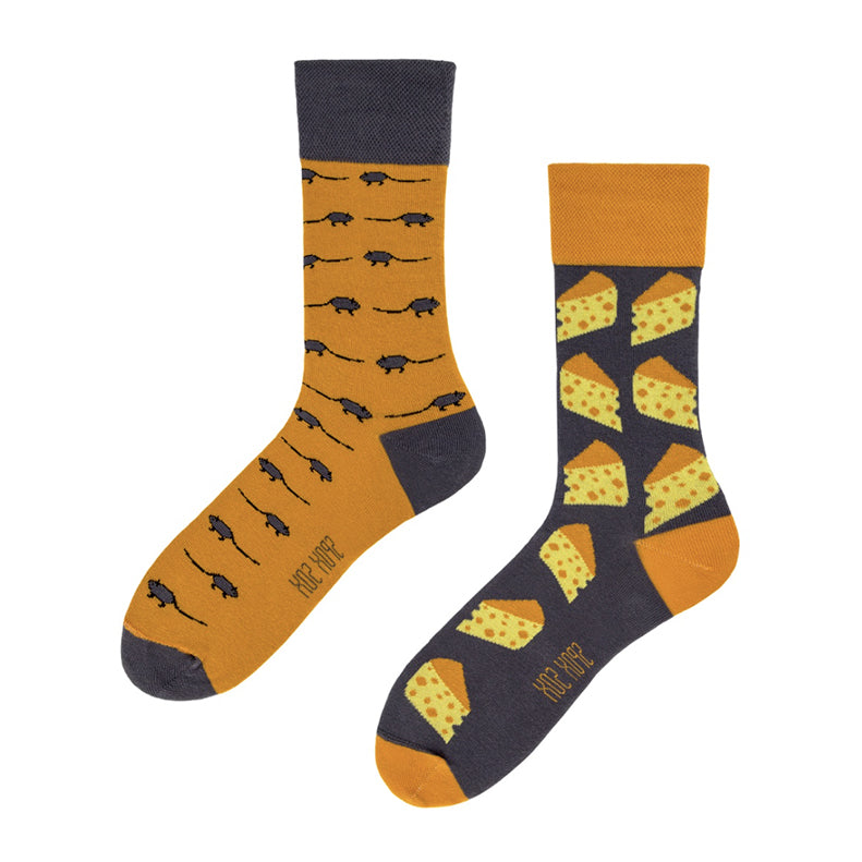 Spox Sox Cotton Blend Mismatch Mouse & Cheese Socks