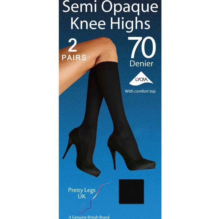 Pretty Legs 70 Denier Knee High Socks [2 Pairs]