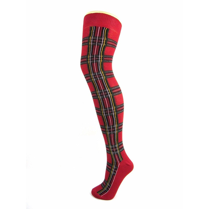 
                      
                        Cotton Blend Tartan Over The Knee Socks - Leggsbeautiful
                      
                    