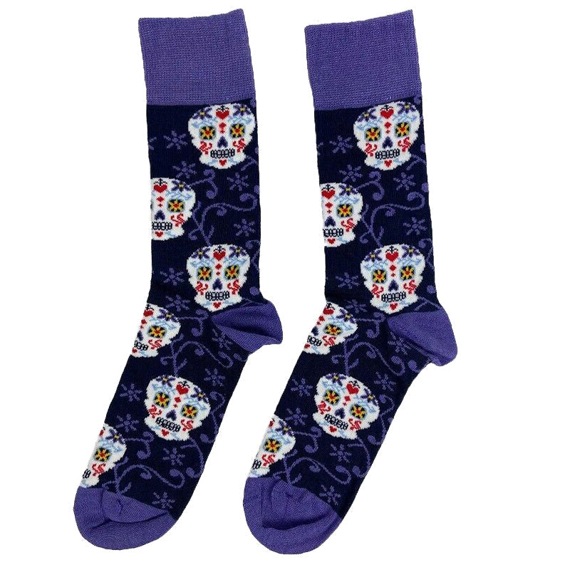 Cotton Blend Day of the Dead Skull Ankle socks