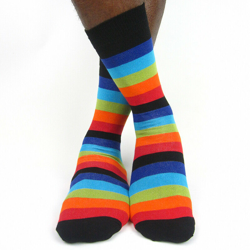 Luv Socks Men's Cotton Blend Striped Ankle Socks - Leggsbeautiful