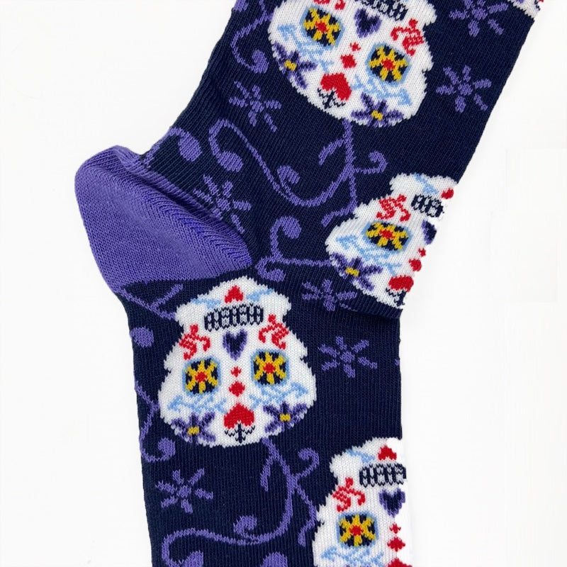 Cotton Blend Day of the Dead Skull Ankle socks